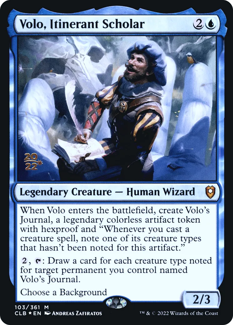 Volo, Itinerant Scholar — Battle for Baldur's Gate Promos — Magic: The Gathering