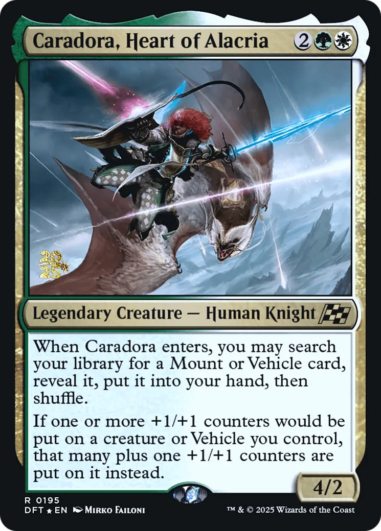 Caradora, Heart of Alacria — Aetherdrift Promos — Magic: The Gathering