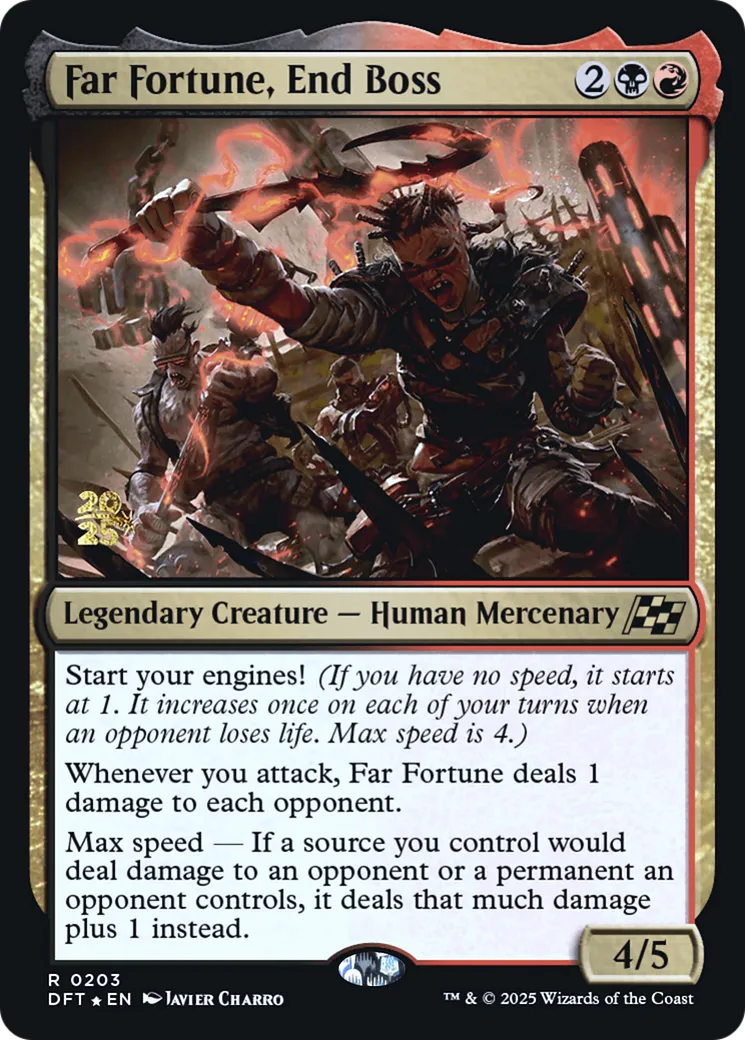 Far Fortune, End Boss — Aetherdrift Promos — Magic: The Gathering