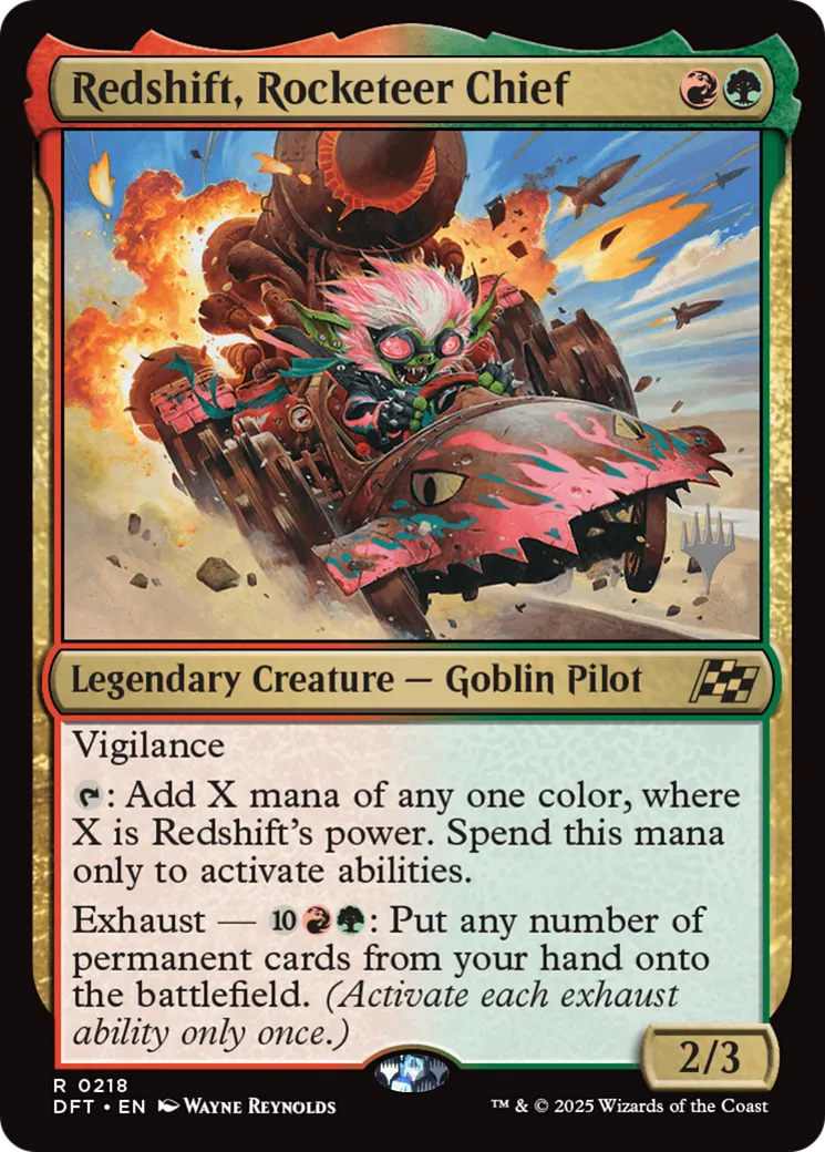 Redshift, Rocketeer Chief — Aetherdrift Promos — Magic: The Gathering