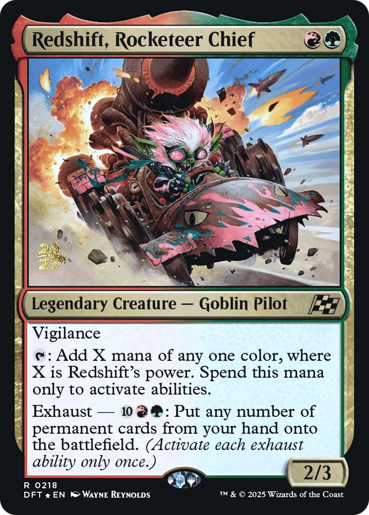 Redshift, Rocketeer Chief — Aetherdrift Promos — Magic: The Gathering