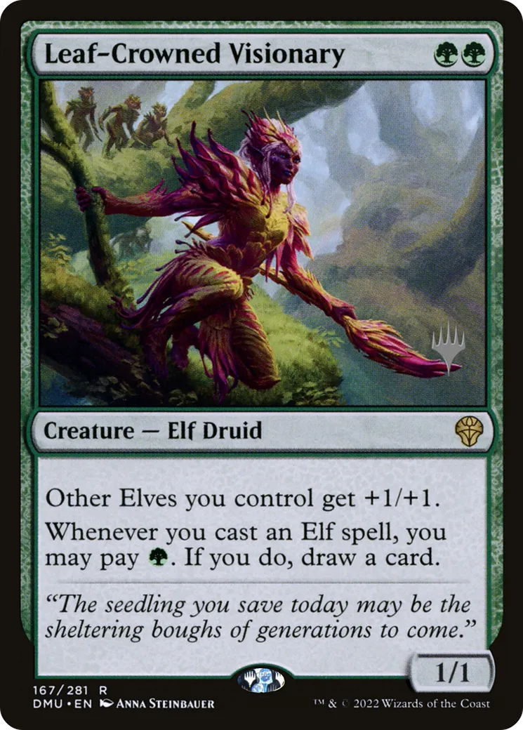 Leaf-Crowned Visionary — Dominaria United Promos — Magic: The Gathering