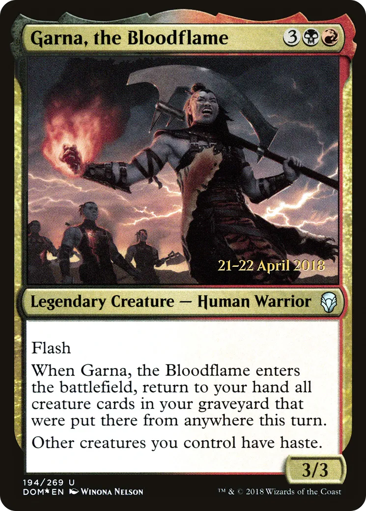 Garna, the Bloodflame — Dominaria Promos — Magic: The Gathering