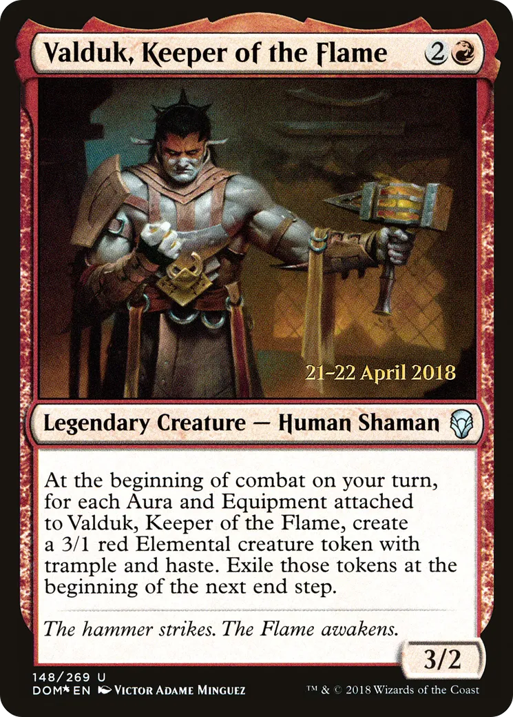 Valduk, gardien de la Flamme — Dominaria Promos — Magic: The Gathering