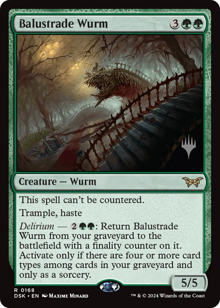 Balustrade Wurm — Duskmourn: House of Horror Promos — Magic: The Gathering