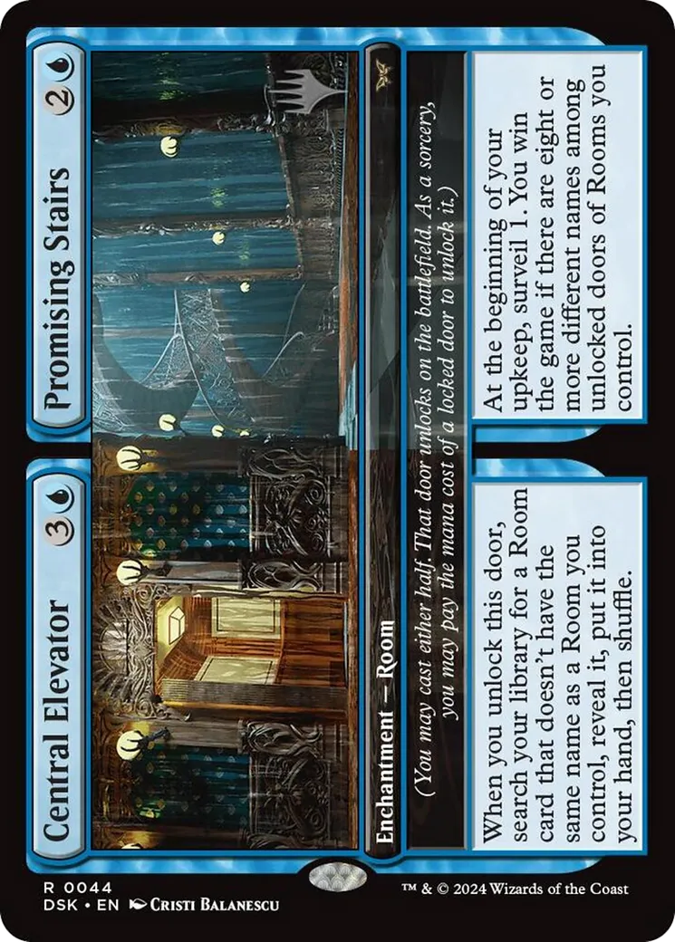 Central Elevator // Promising Stairs — Duskmourn: House of Horror Promos — Magic: The Gathering