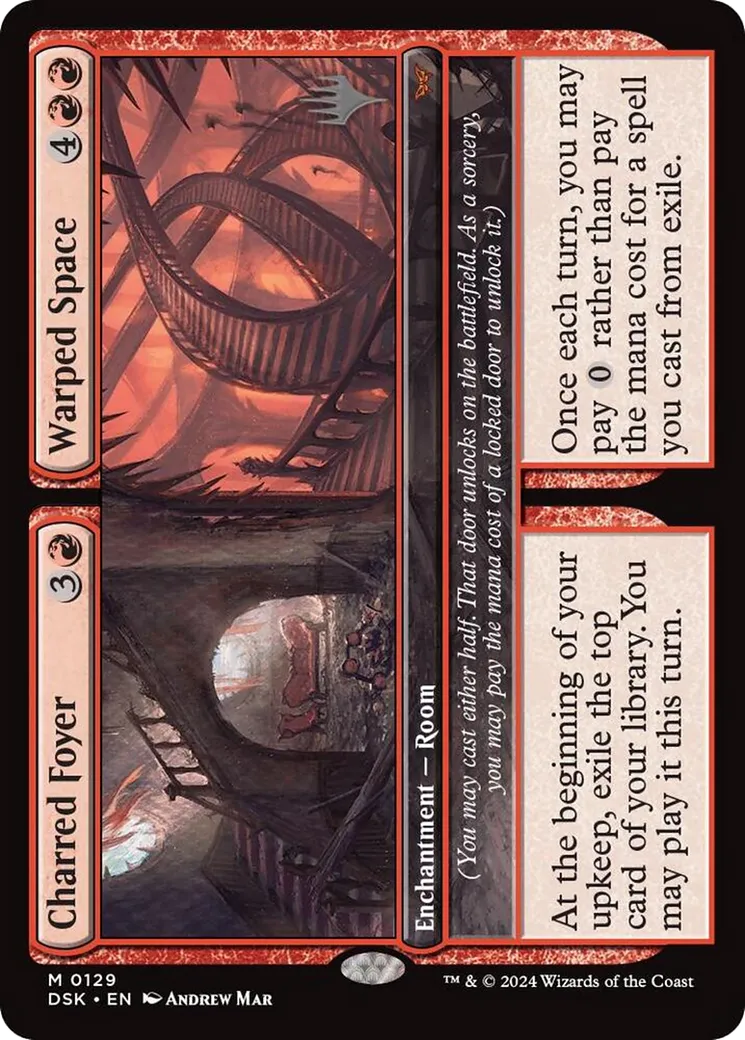 Charred Foyer // Warped Space — Duskmourn: House of Horror Promos — Magic: The Gathering