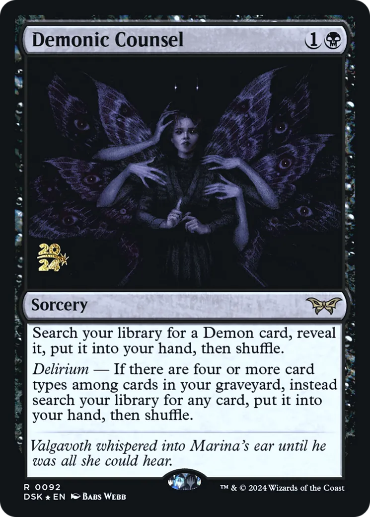 Demonic Counsel — Duskmourn: House of Horror Promos — Magic: The Gathering