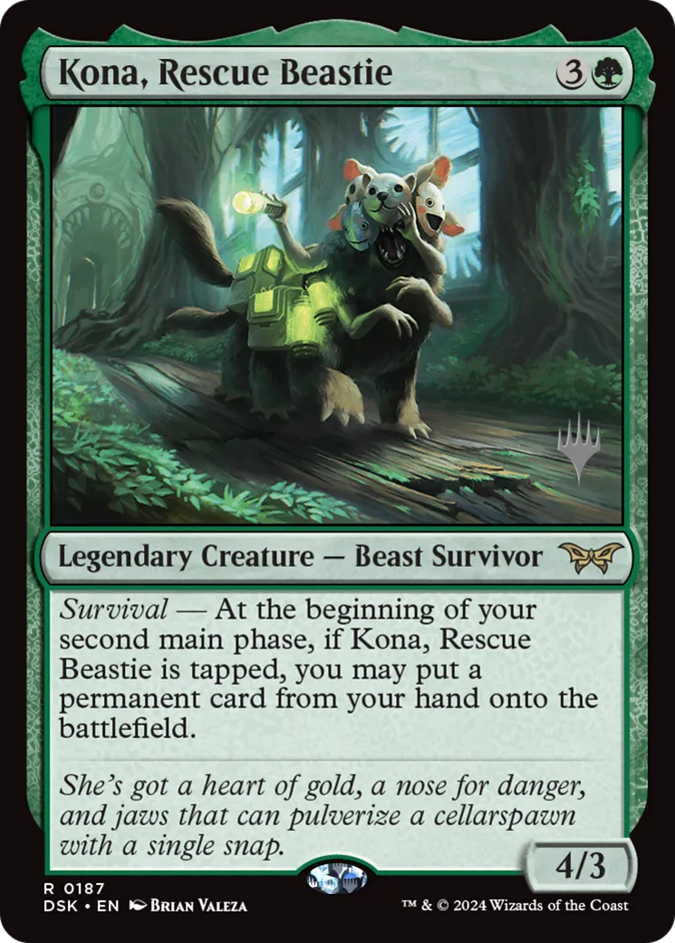 Kona, Rescue Beastie — Duskmourn: House of Horror Promos — Magic: The Gathering