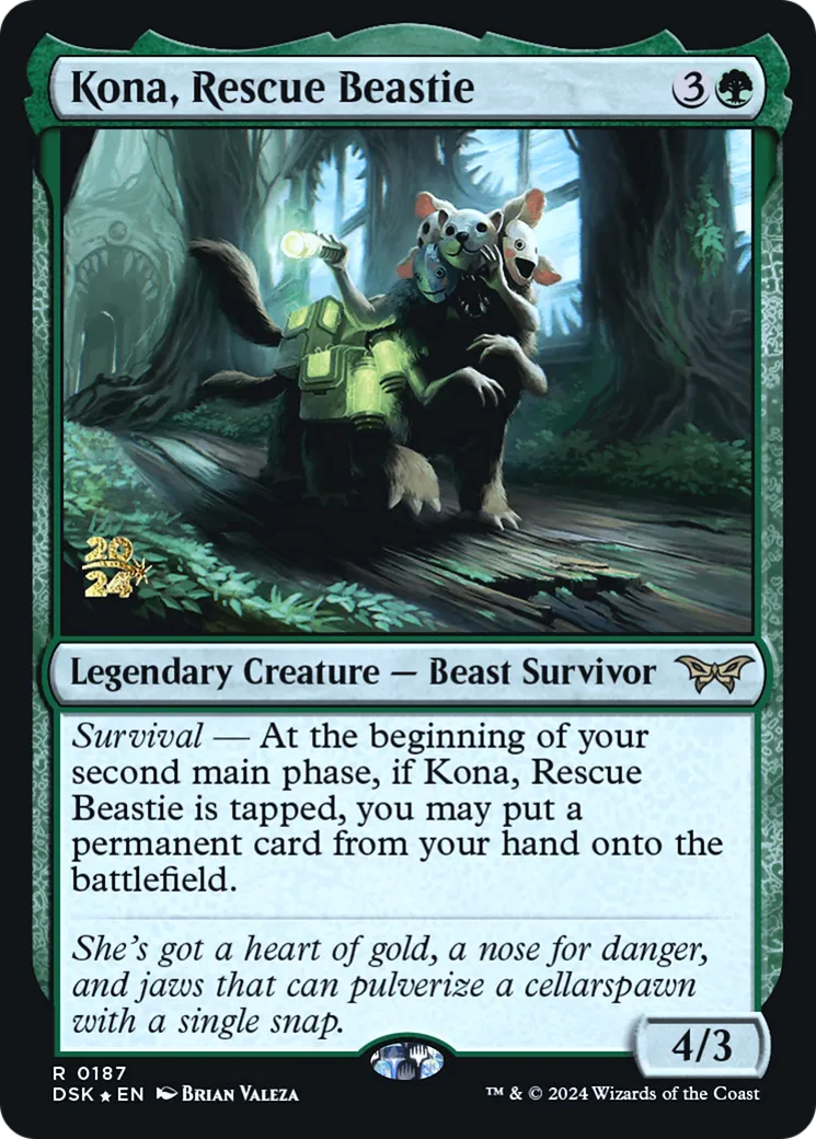Kona, Rescue Beastie — Duskmourn: House of Horror Promos — Magic: The Gathering