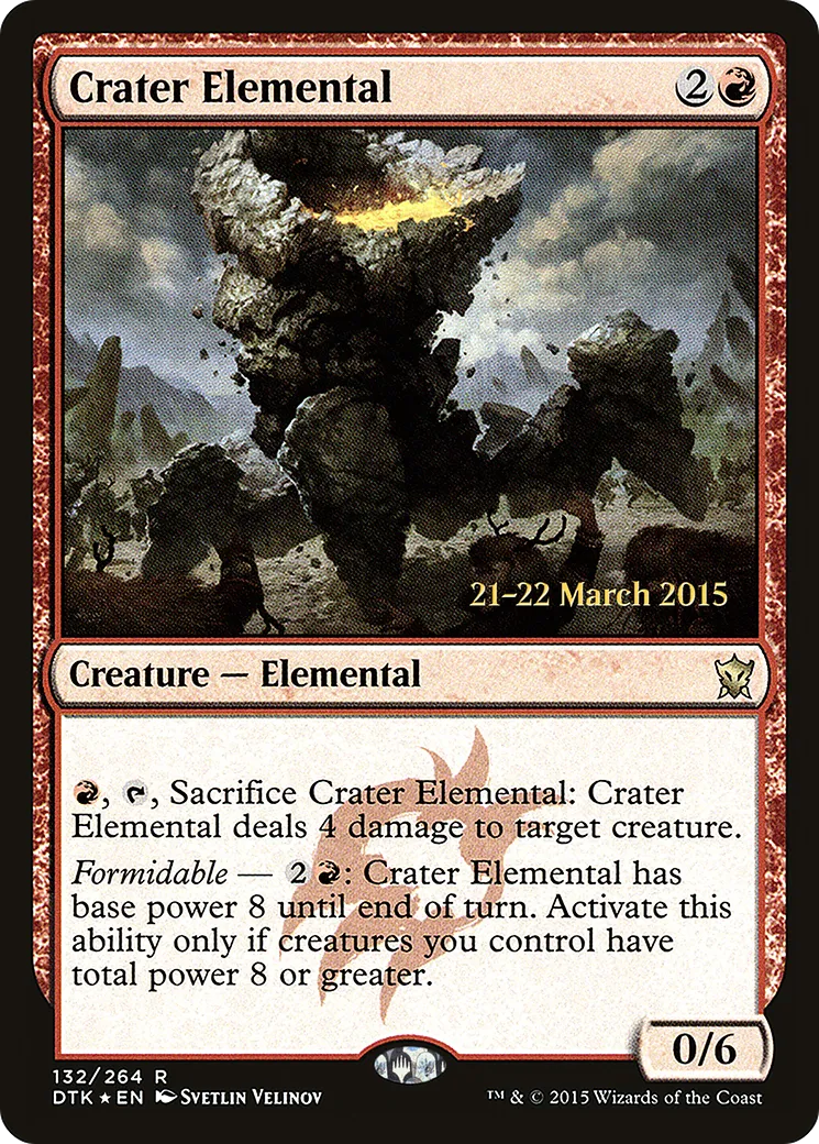 Crater Elemental — Dragons of Tarkir Promos — Magic: The Gathering