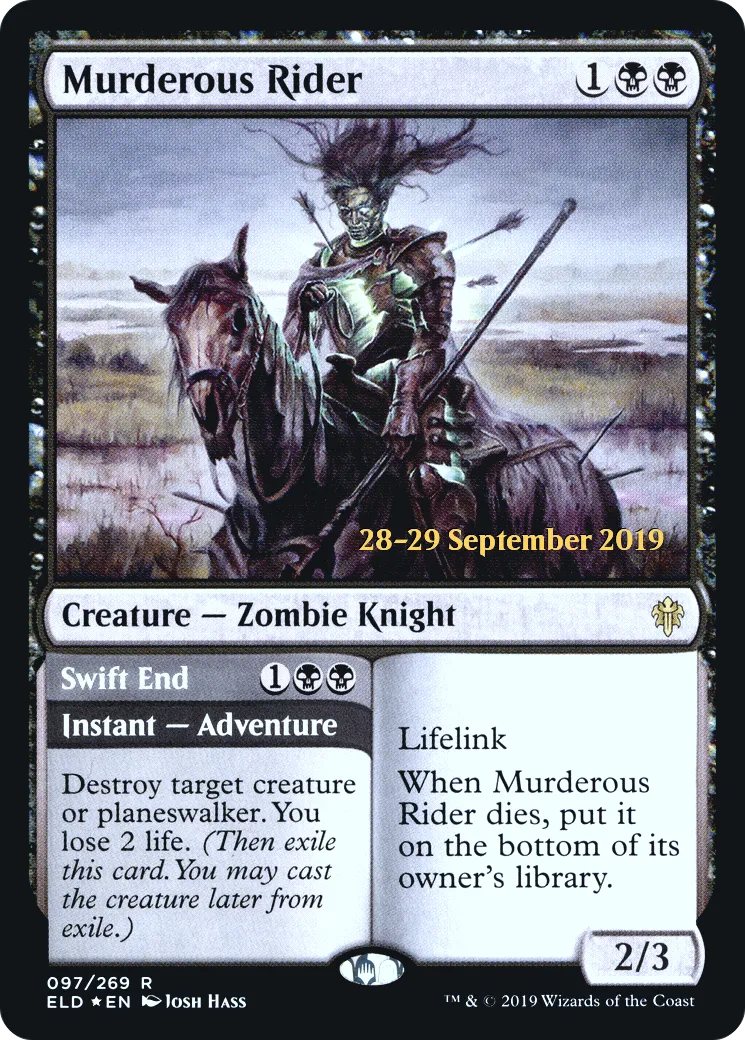 Murderous Rider // Swift End from Throne of Eldraine Promos - Magic: The Gathering
