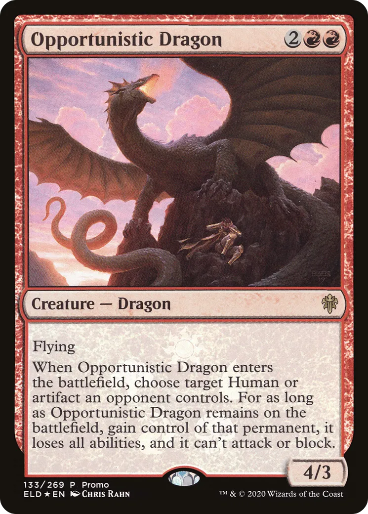 Opportunistic Dragon — Throne of Eldraine Promos — Magic: The Gathering
