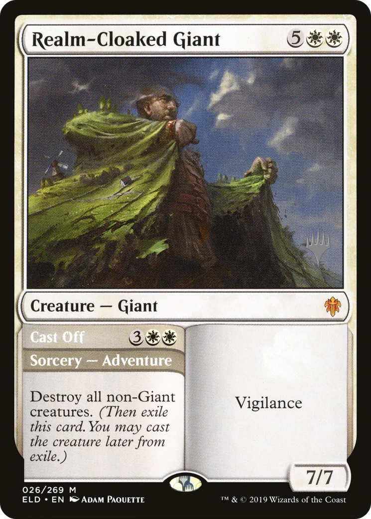 Géant drapé de royaume // Dévêtir — Throne of Eldraine Promos — Magic: The Gathering