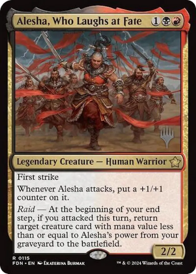 Alesha, Who Laughs at Fate — Foundations Promos — Magic: The Gathering