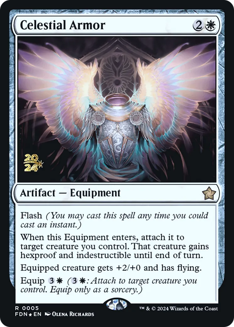 Celestial Armor — Foundations Promos — Magic: The Gathering