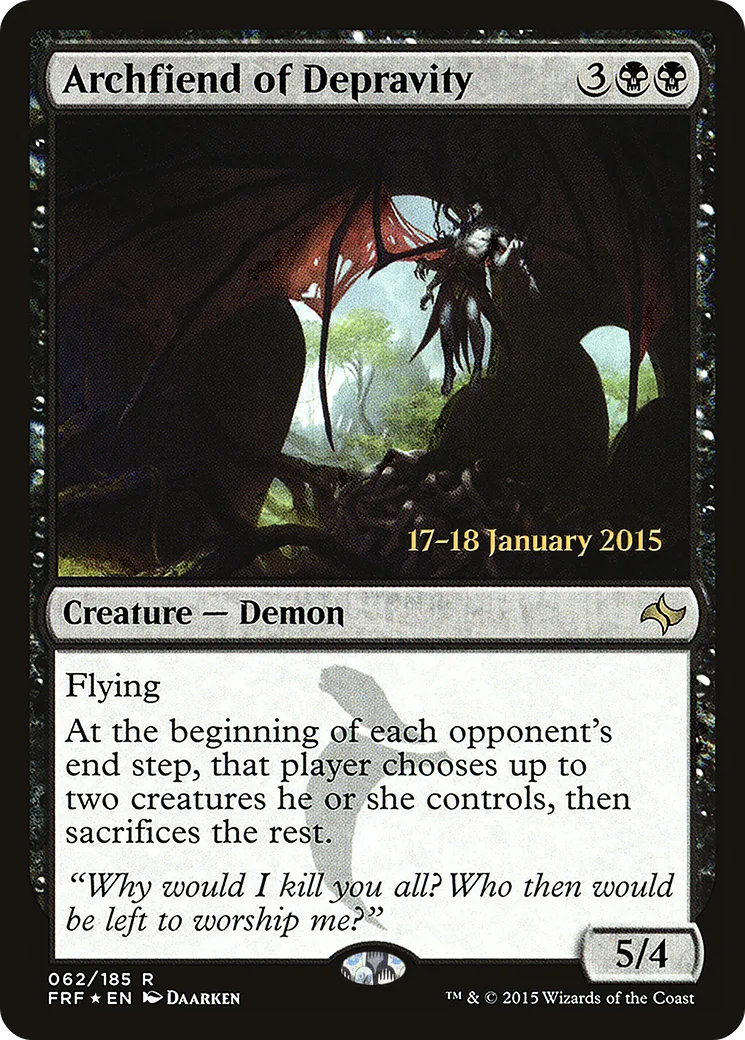 Archfiend of Depravity — Fate Reforged Promos — Magic: The Gathering