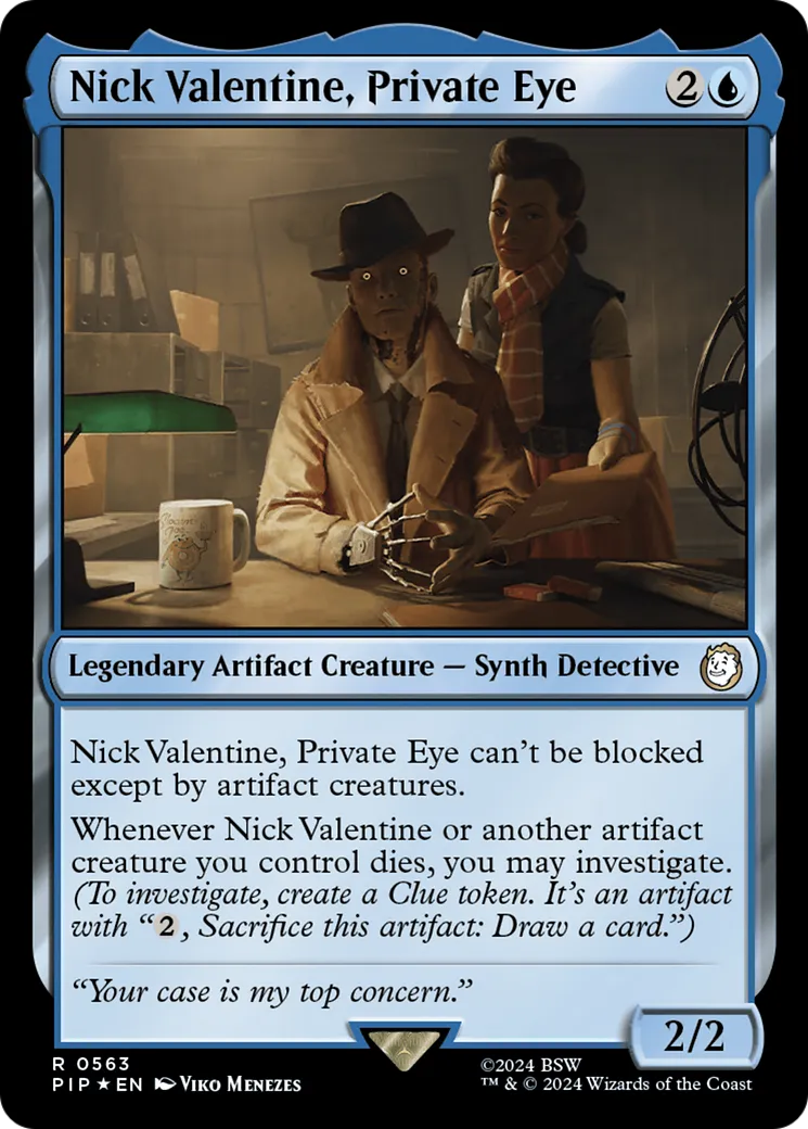 Nick Valentine, détective privé from Fallout - Magic: The Gathering