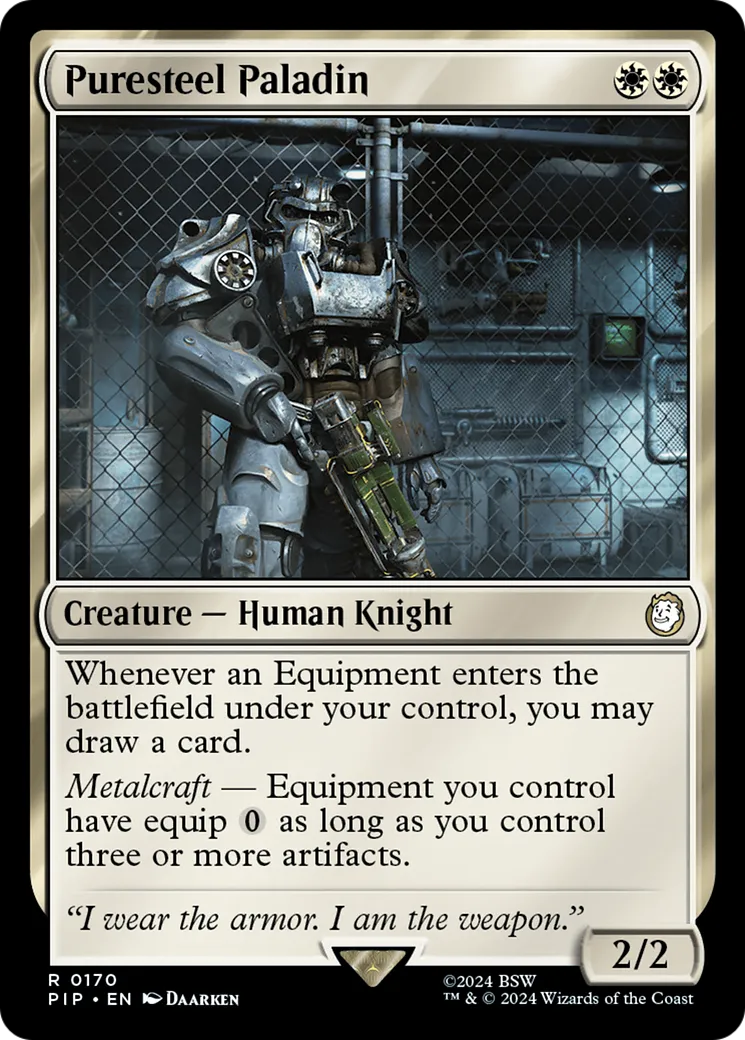 Puresteel Paladin — Fallout — Magic: The Gathering