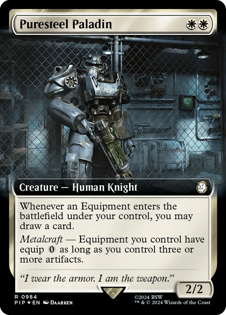 Paladin de puracier — Fallout — Magic: The Gathering