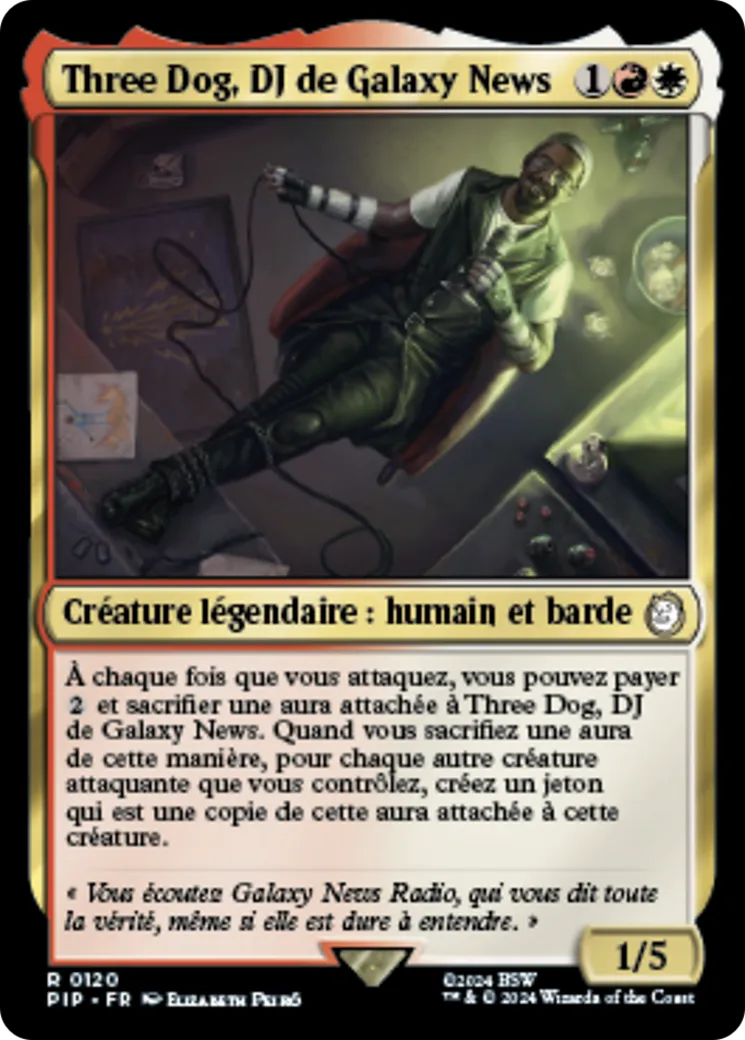 Three Dog, DJ de Galaxy News — Fallout — Magic: The Gathering