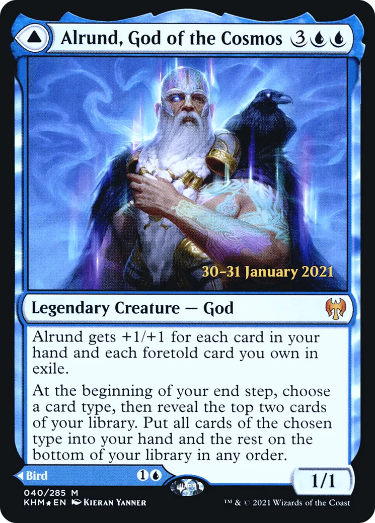 Alrund, God of the Cosmos // Hakka, Whispering Raven — Kaldheim Promos — Magic: The Gathering