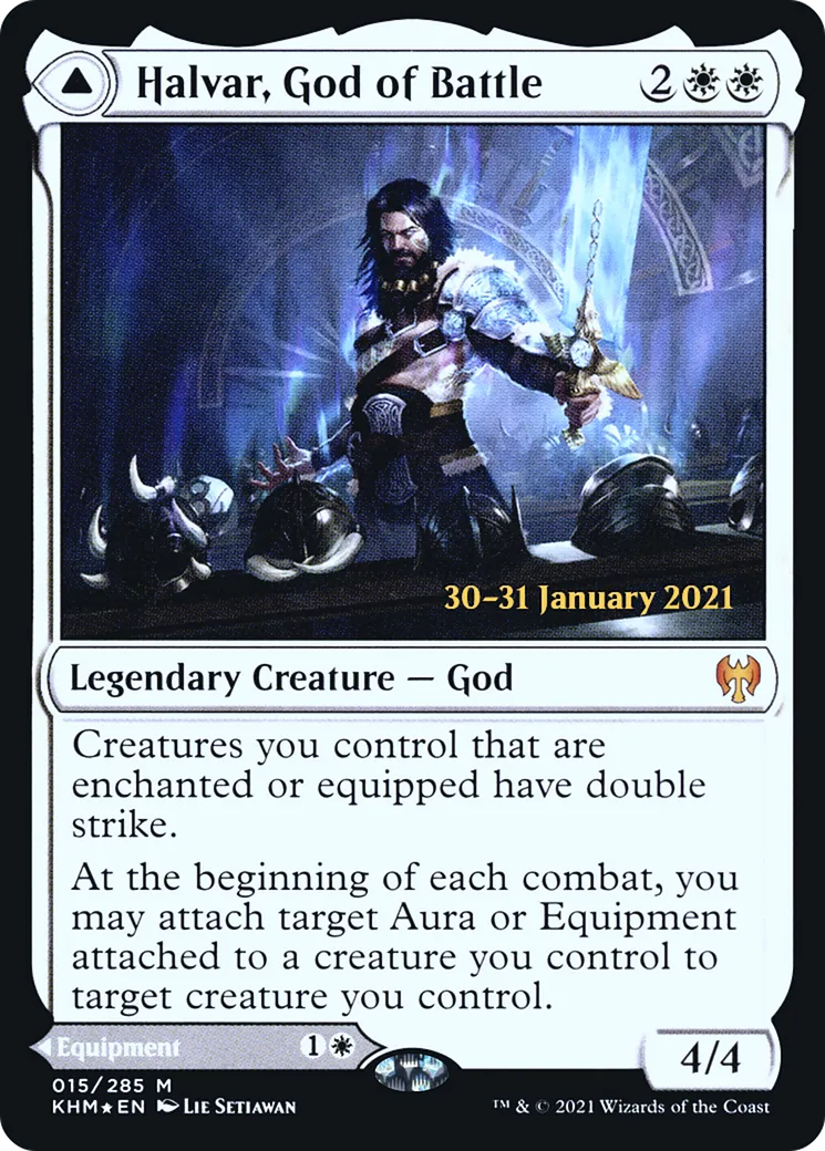 Halvar, God of Battle // Sword of the Realms — Kaldheim Promos — Magic: The Gathering