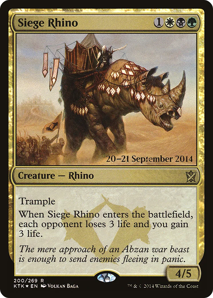 Siege Rhino — Khans of Tarkir Promos — Magic: The Gathering