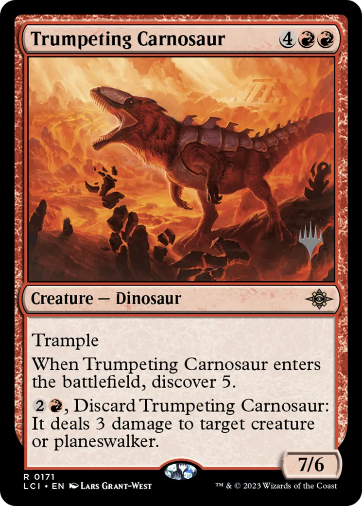 Trumpeting Carnosaur from The Lost Caverns of Ixalan Promos - Magic: The Gathering