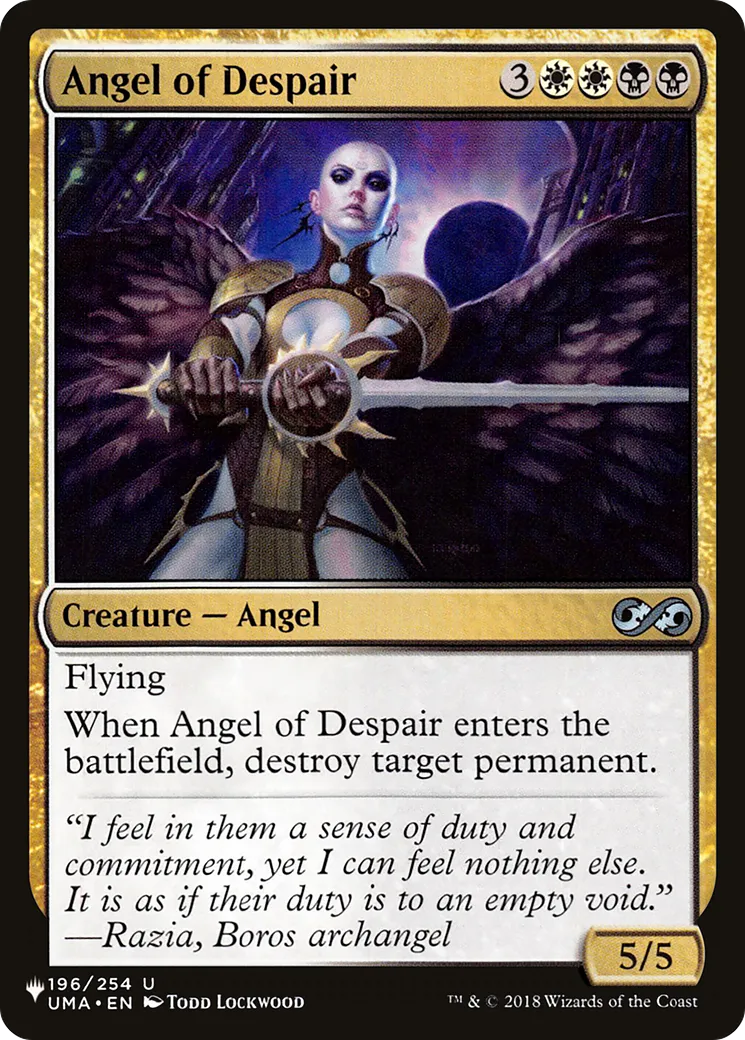 Ange du désespoir — The List — Magic: The Gathering