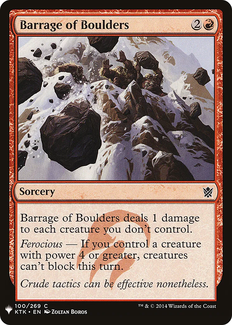 Barrage de rochers — The List — Magic: The Gathering
