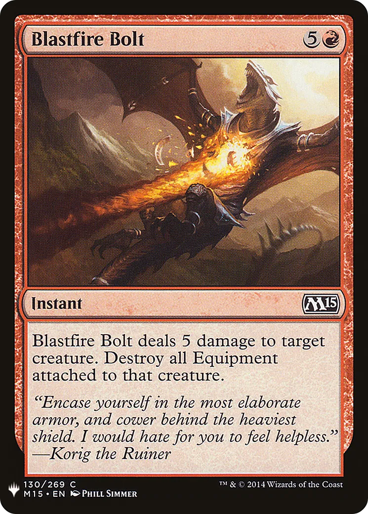 Blastfire Bolt — The List — Magic: The Gathering