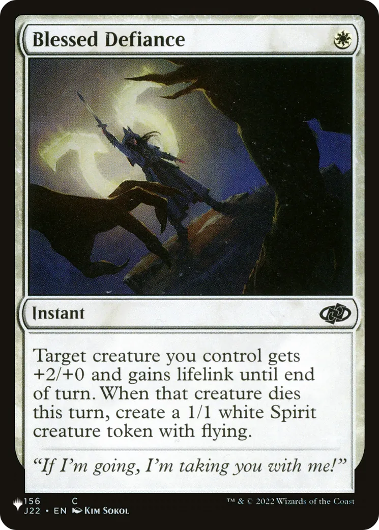 Blessed Defiance — The List — Magic: The Gathering
