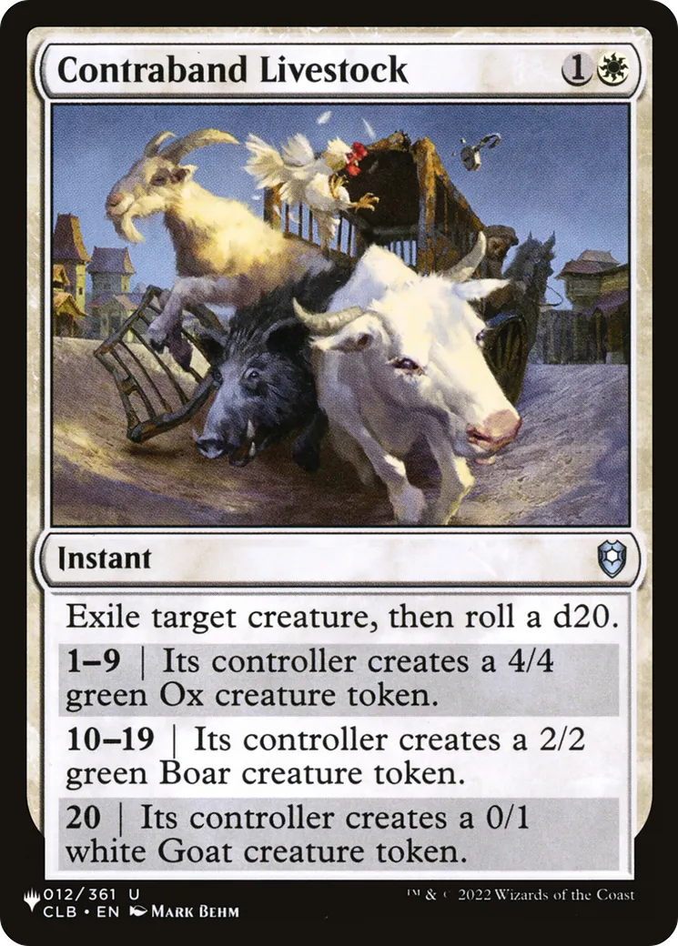 Contraband Livestock — The List — Magic: The Gathering