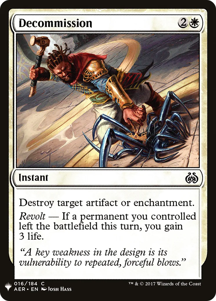 Decommission — The List — Magic: The Gathering