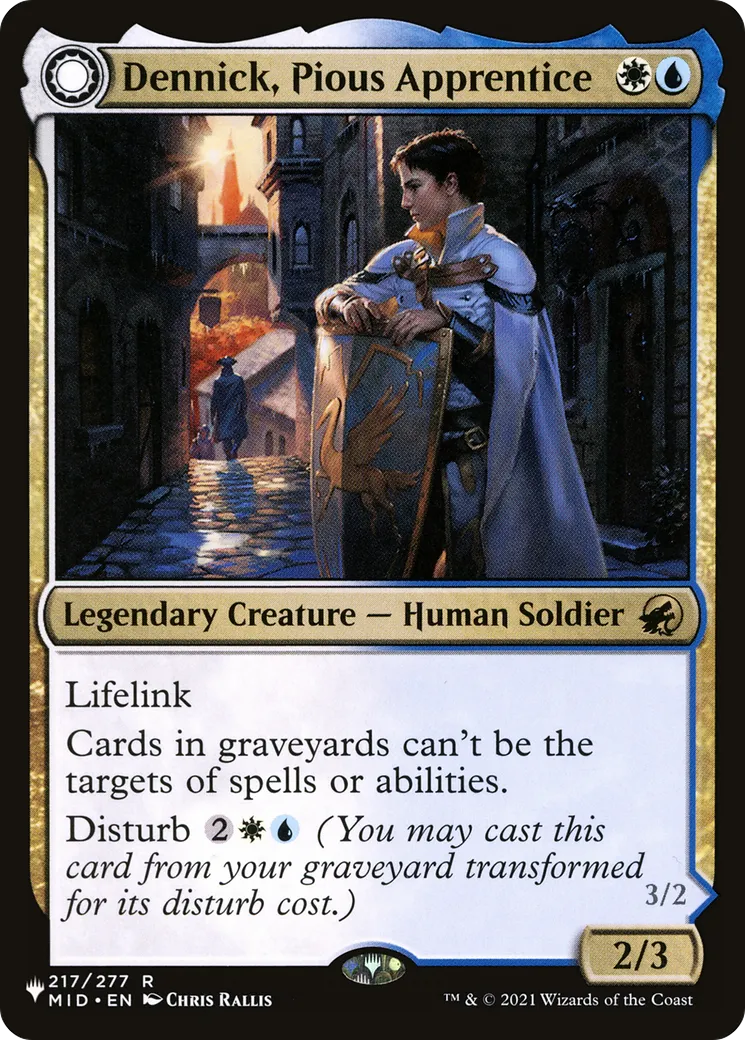 Dennick, Pious Apprentice // Dennick, Pious Apparition — The List — Magic: The Gathering