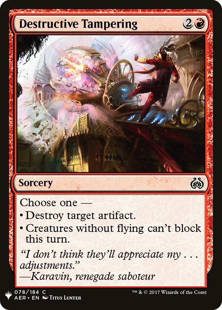 Destructive Tampering — The List — Magic: The Gathering