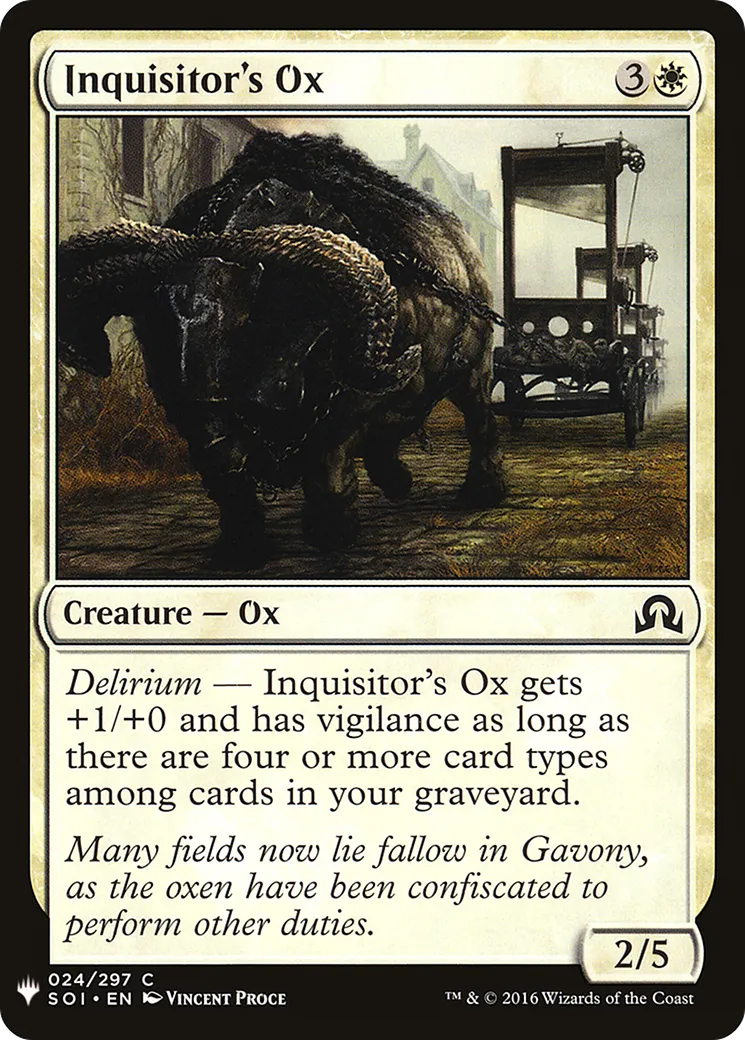 Inquisitor's Ox — The List — Magic: The Gathering