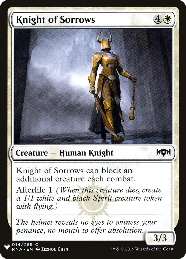 Chevalière des regrets — The List — Magic: The Gathering