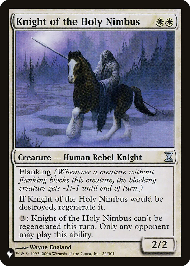 Knight of the Holy Nimbus — The List — Magic: The Gathering