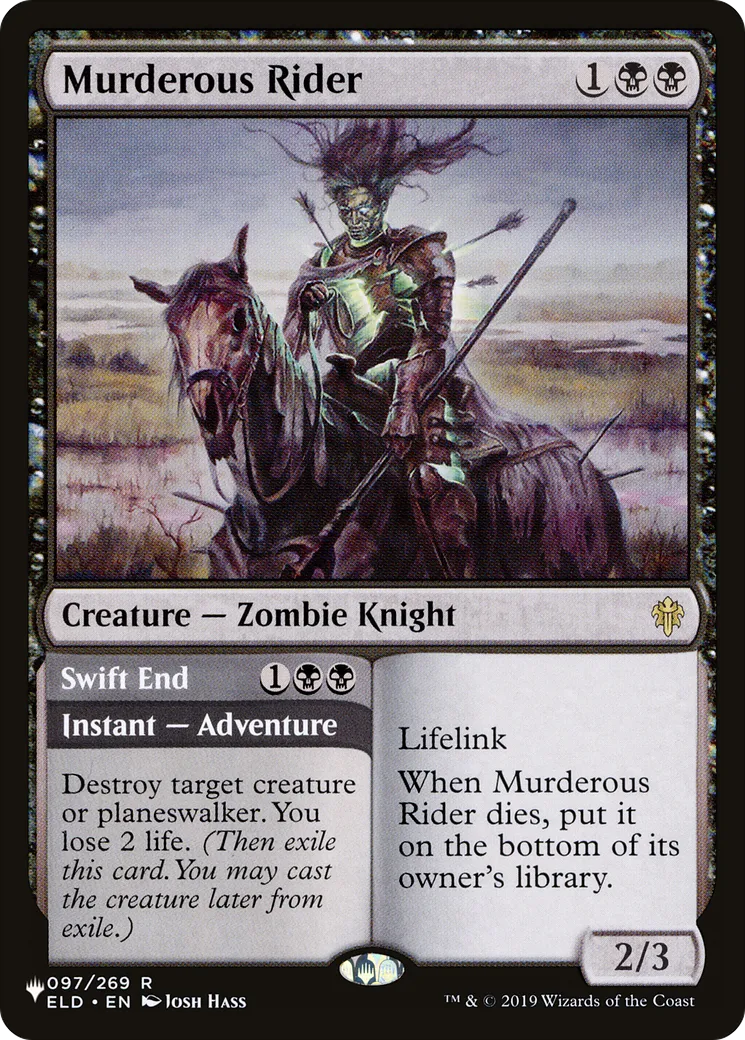 Murderous Rider // Swift End — The List — Magic: The Gathering