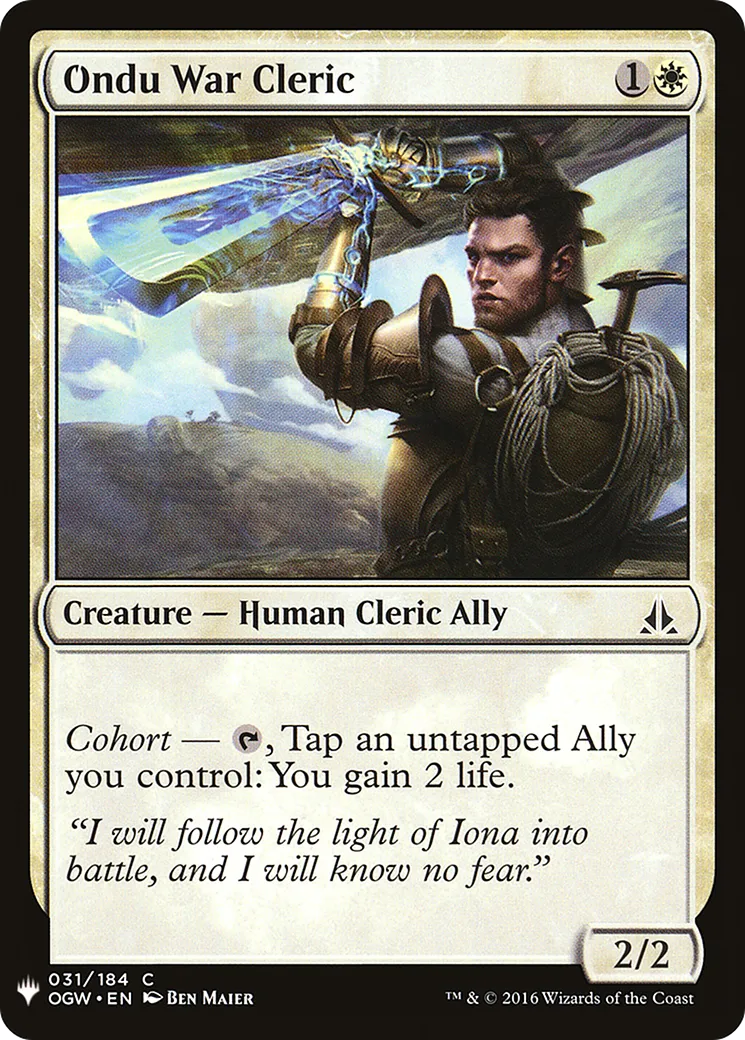 Ondu War Cleric — The List — Magic: The Gathering