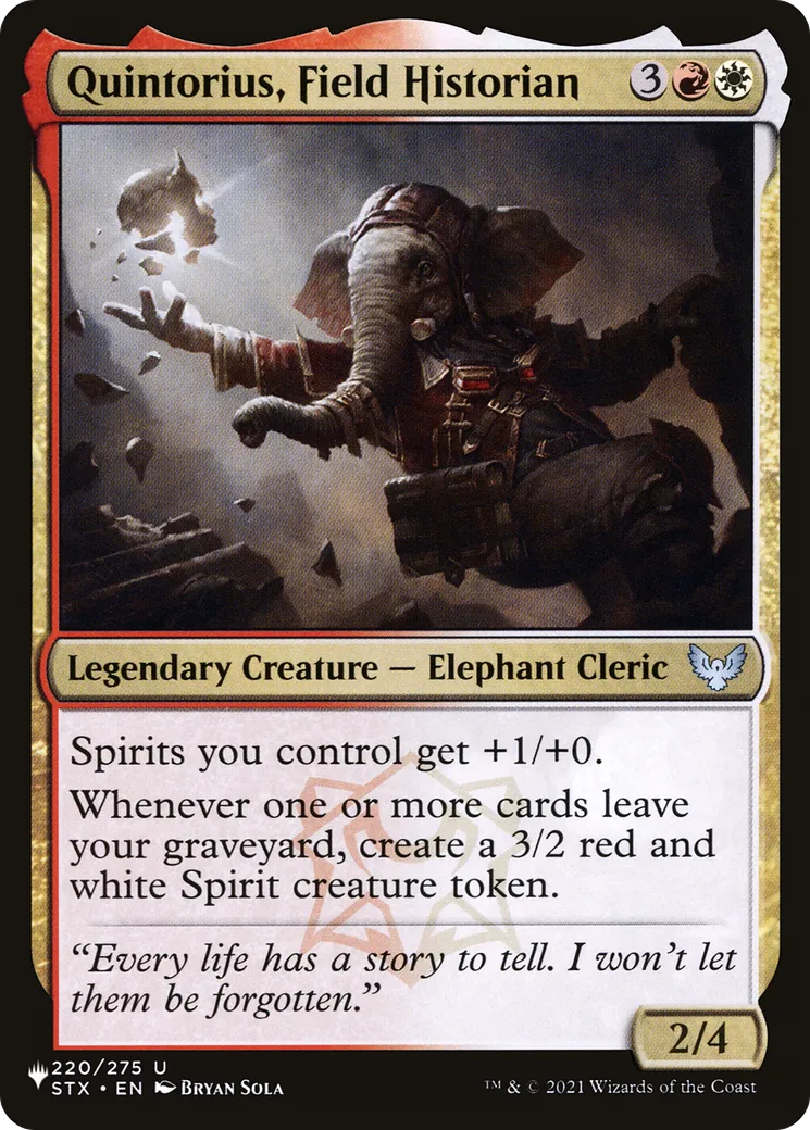 Quintorius, historien de terrain — The List — Magic: The Gathering