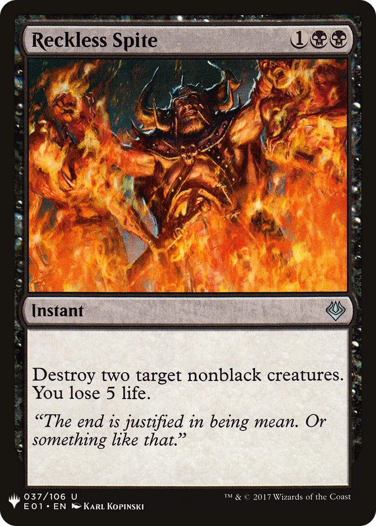 Reckless Spite — The List — Magic: The Gathering