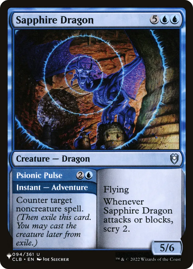Sapphire Dragon // Psionic Pulse — The List — Magic: The Gathering