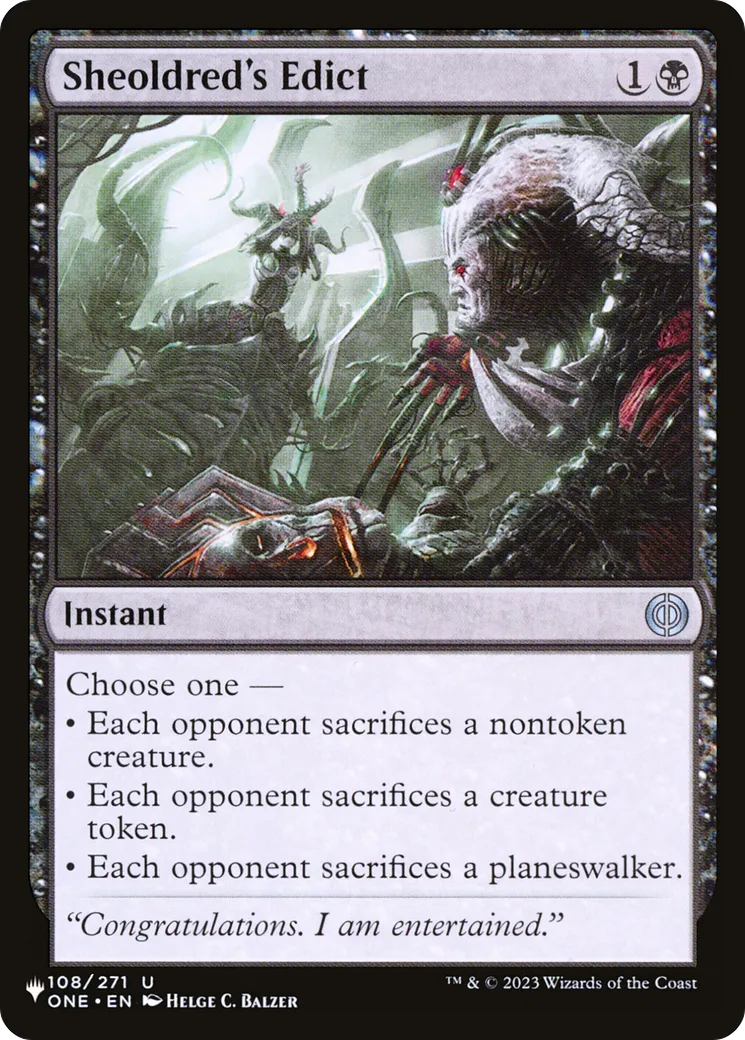 Sheoldred's Edict — The List — Magic: The Gathering
