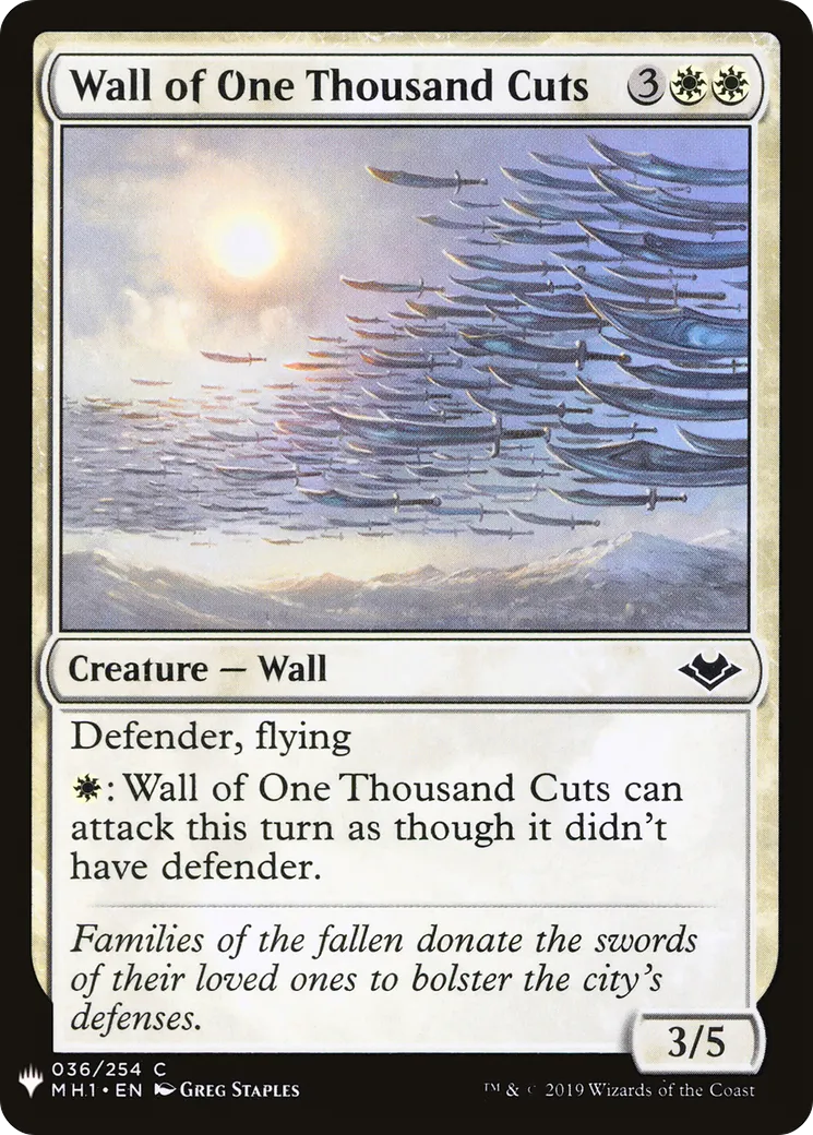 Wall of One Thousand Cuts — The List — Magic: The Gathering