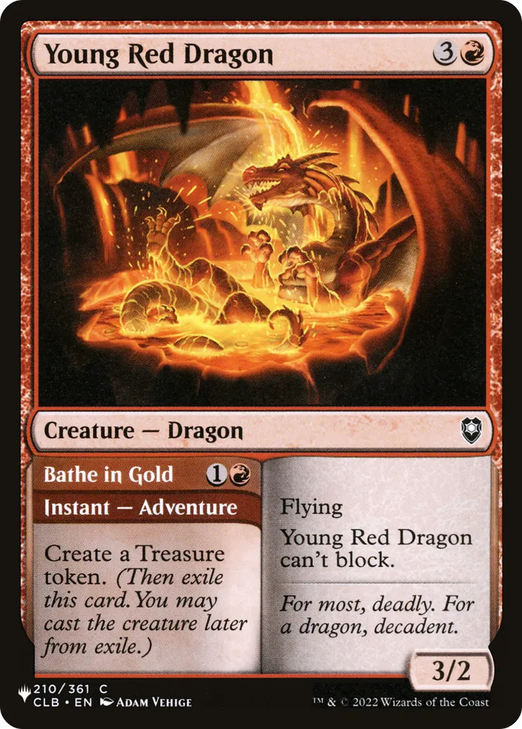 Young Red Dragon // Bathe in Gold — The List — Magic: The Gathering