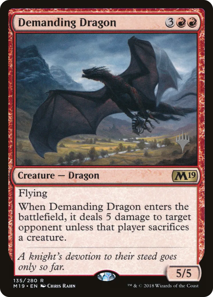 Demanding Dragon — Core Set 2019 Promos — Magic: The Gathering