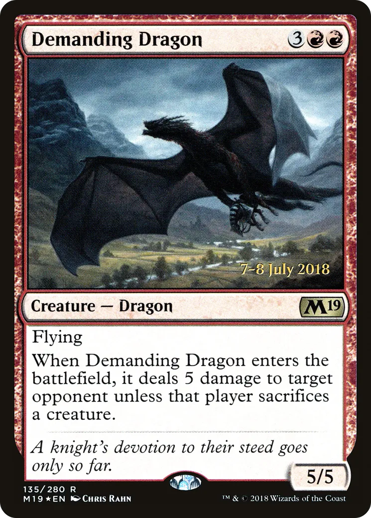 Demanding Dragon — Core Set 2019 Promos — Magic: The Gathering